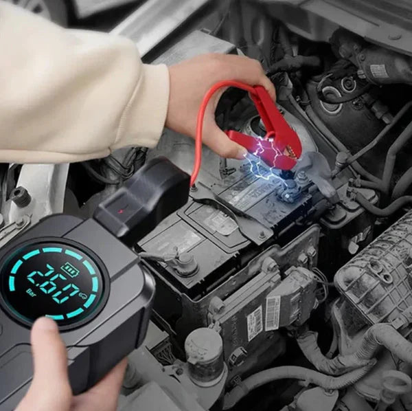 ɢᴜʟꜰʟᴜx™Jump Starter With Air Pump هيكساليفينغ™ جهاز تشغيل البطارية مع منفاخ هواء