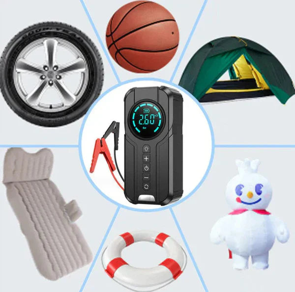ɢᴜʟꜰʟᴜx™Jump Starter With Air Pump هيكساليفينغ™ جهاز تشغيل البطارية مع منفاخ هواء
